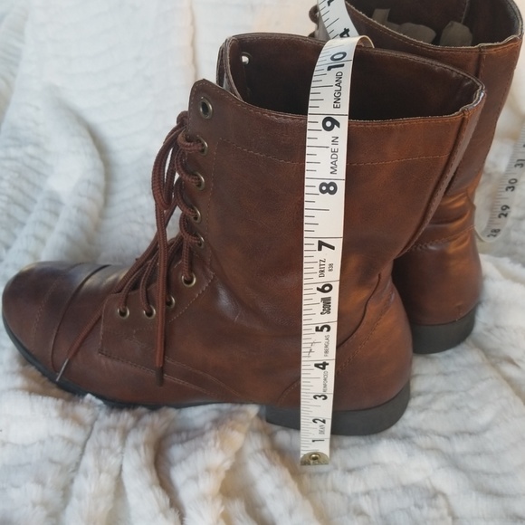 ❌S O L D❌ Brown Combat Faux Leather Boots - Picture 7 of 8